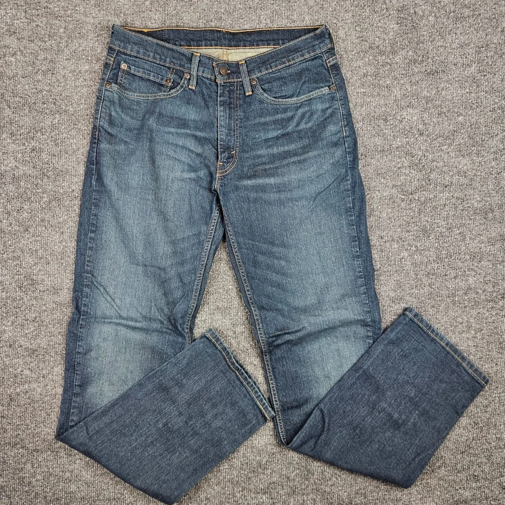 Levis 514 Jeans Men's 34x34 Straight Fit Blue Denim Dark Wash Stretch Casual